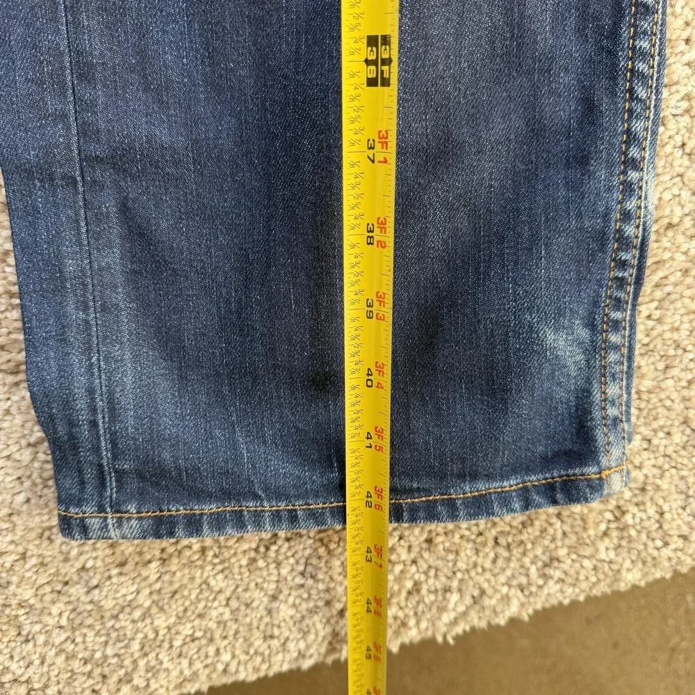Guess Relaxed Jeans Mens 31x34 Medium Wash Blue Denim Straight Distressed